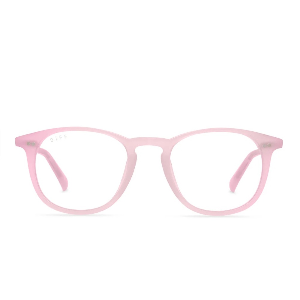 DIFF Eyewear Acetate Blue Light Blocking Glasses - Jaxson in Pink Coquille